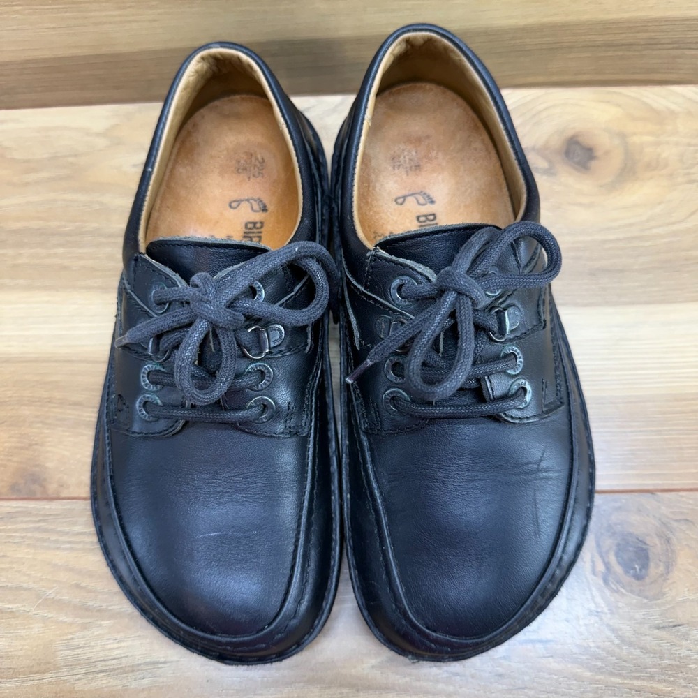 Birkenstock Womens Oxfords‎ 4 W EU 35 Black Leather Lace Up Shoes
